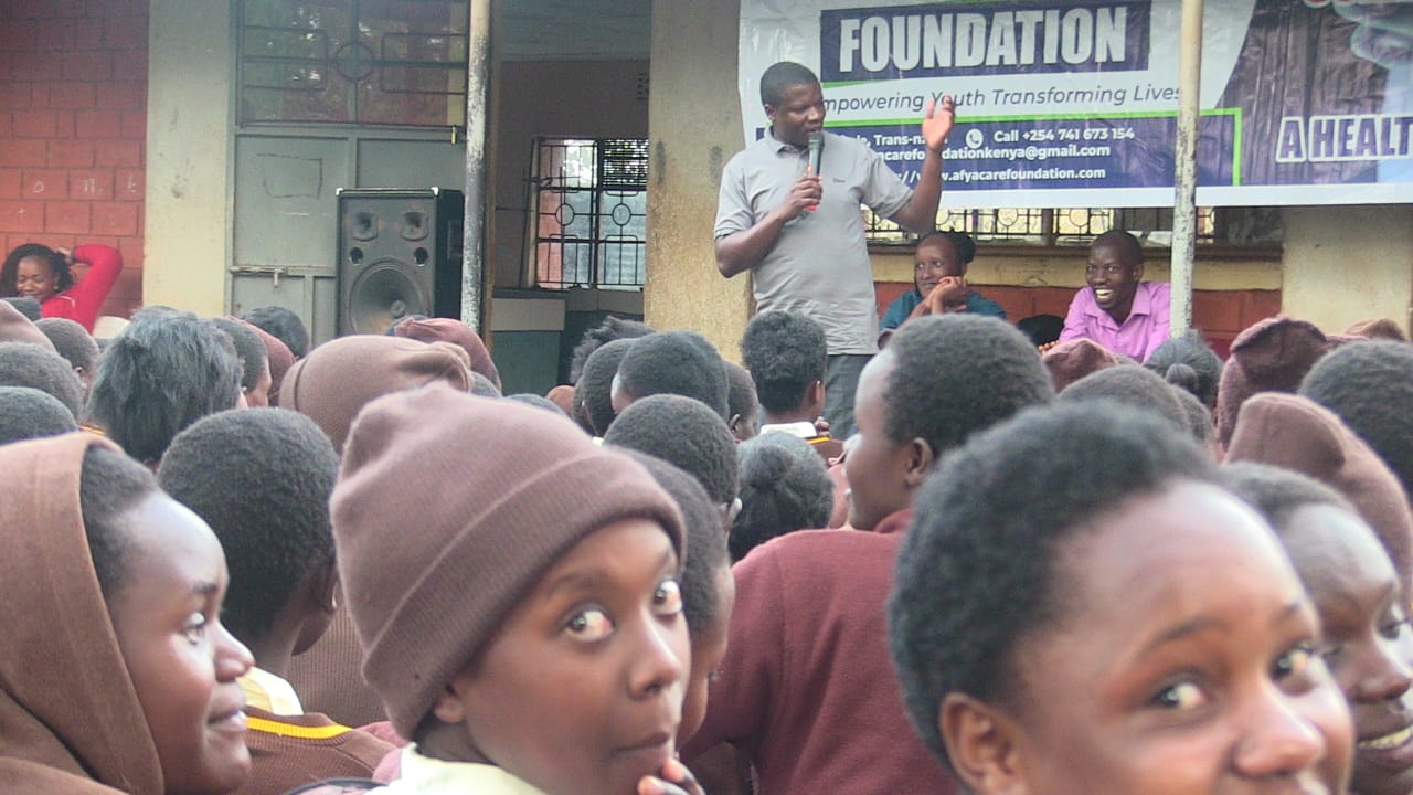 Students assembled at Sabwani Girls High School